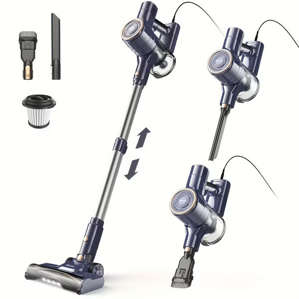 DEVOAC I8 Corded Vacuum Cleaner, 600W 23KPa Stick Vacuum, Free-Stand 6in 1 Powerful Lightweight Handheld Vacuum for Hard Floor Carpet Pet Hair Home