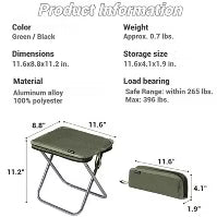 Naturehike,Folding Camping Stool,Portable Mini Camping Chair, Lightweight Aluminium Alloy Chair, Small Backpacking Stool with Thickened Seat Cushion