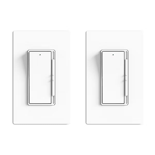 ELEGRP Digital Slide Dimmer Light Switch Single Pole/3-Way for 300W Dimmable LED/CFL Lights and 600W Incandescent/Halogen, UL Listed, 2 Pack