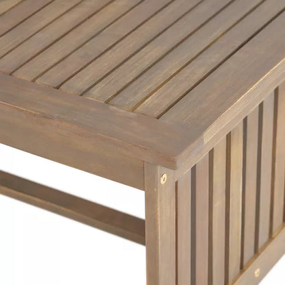Wooakway 40 Inch Rectangle Natural Solid Wood Outdoor Coffee Table