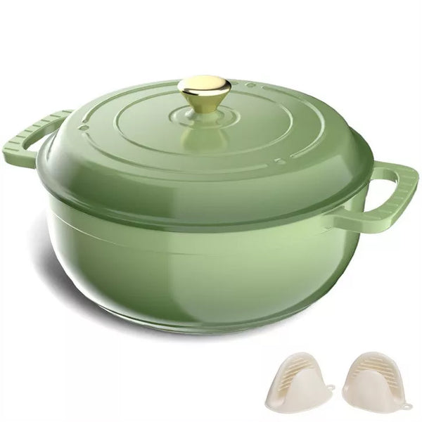 Karl Home 5 qt. Enameled Cast Iron Round Dutch Oven in Red with Lid