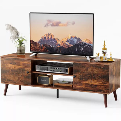 Wooakway 53.5"L 18.9"H 15.7"D TV Stand Storage Cabinet with Adjustable Shelves for Entryways Living Rooms Bedrooms Hallways