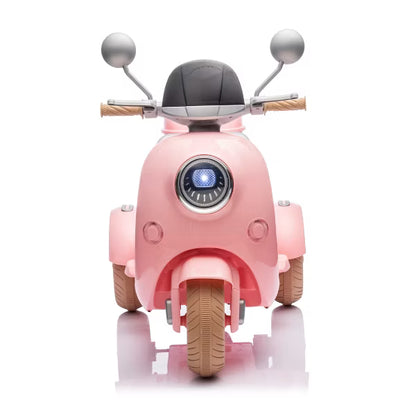 12V 2 Motors Kids Ride On Motorcycle, 2 Seater Electric Scooter Toy w/Music, Bluetooth, USB, Flip Seat, Storage Hooks & Oversized Trunk (Ages 3-6)