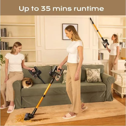 FAPO V15 Cordless Vacuum Cleaner, 6-in-1 Stick Vacuum, 45 Min Runtime, Lightweight Telescoping Tube, for Hard Floor, Pet Hair and Carpet