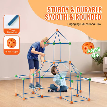 VEVOR Fort Building Kit for Kids, 120PCS STEM Building Toys, Educational Gift for 4 5 6 7 8+ Year Old Boys & Girls