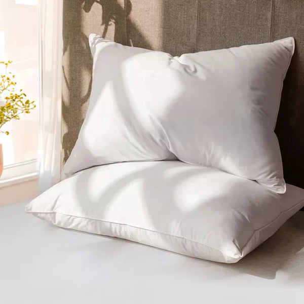 Inhand White Goose Down Feather Pillows Queen Size (Set of 2), Hotel Collection Bed Pillows, Medium Firm Soft Support Pillow with 100% Cotton Fabric