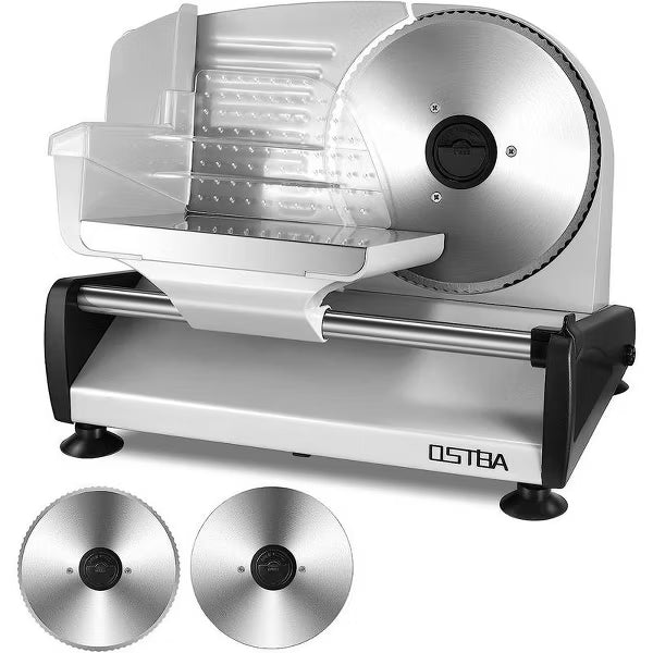 OSTBA Electric Meat & Food Slicer, 150W/200W, 7.5” Removable Stainless Steel Blade, Child Lock, Adjustable Thickness, for Meat, Cheese, Bread