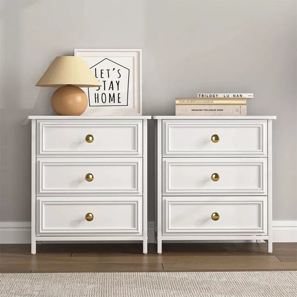 CIPACHO 2 Piece White 20 Tall 3 Drawer Nightstand Set Ideal for Living Room to Organize Small Essentials and Brighten Your Space