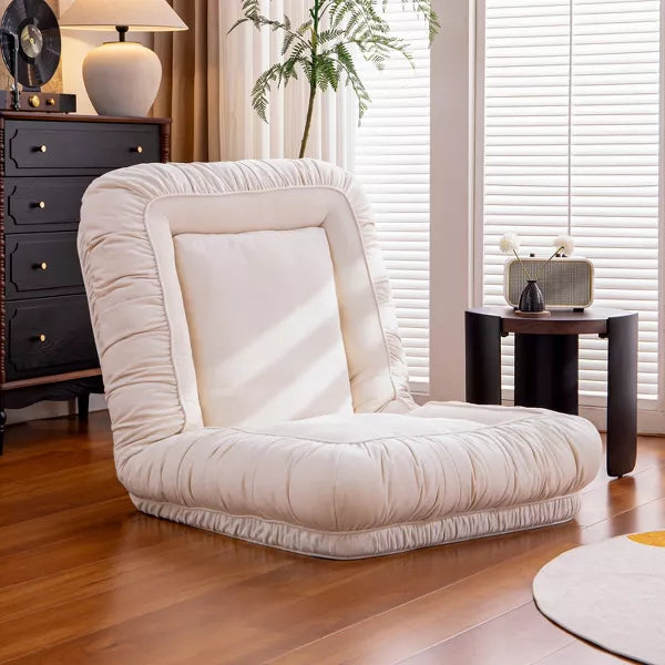 ATJafurn 67" Linen Adjustable Floor Chair Lazy Sofa Chair Ergonomic Floor Seating with Cotton Fill Lounge Sofa for Kids and Adults