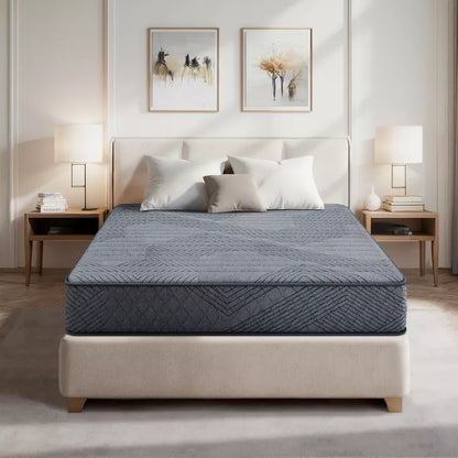 Swedrea Hybrid Mattress Anti Static Firm Cooling Breathable Gel Memory Foam, CertiPUR-US, OEKO-TEX Certified Foam, Gray