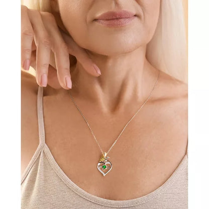 Molenia Mother's Day 925 Sterling Silver Birthstone Necklace for Mom Women Pendant Mama Necklaces Jewelry Christmas Birthday Unique Gifts for Her