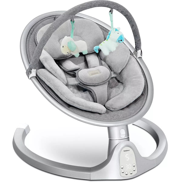 BabyBond Baby Swings for Infants with 10 Preset Lullabies, 5 Point Harness Belt, 5 Speeds and Remote Control