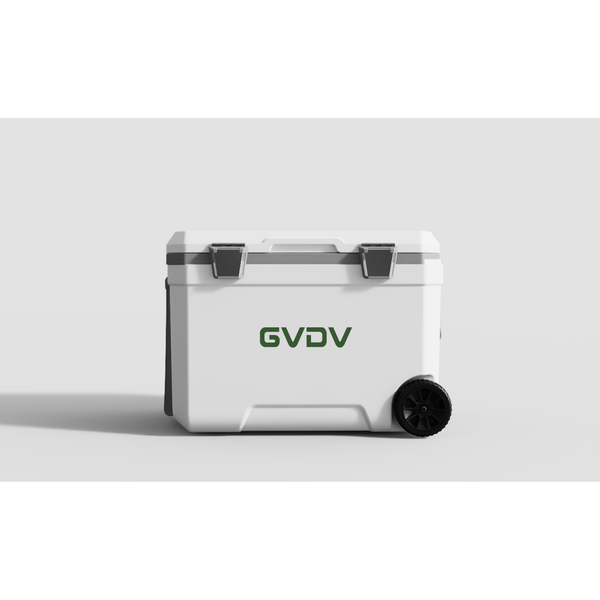 GVDV 100QT Lightweight Hard Chest Wheeled Cooler, White