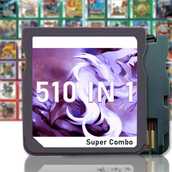 Games Cards 510 in 1, Super Combo Game Cartridge, 510 Different Games Compilation