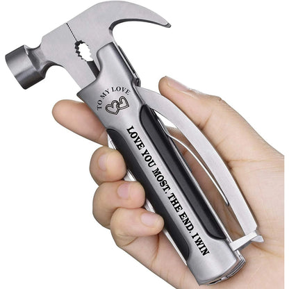 Gifts for Dad Hammer Multitool, All in One Tools from Daughter Son Fathers Day, Unique Birthday Ideas Gift for Husbands Him Men, Cool Gadget Christmas Stocking Stuffer for Men