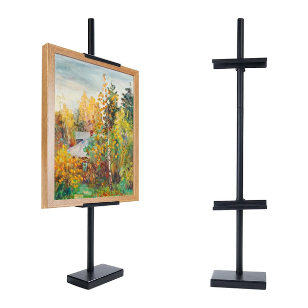 Goobetter Adjustable Tabletop Easel Stand for Picture Frames up to 28" - Picture Stands for Display- Picture Frame Stand for Art, Signs, or Photos - Black