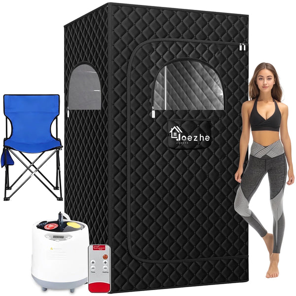 HYEASTR Portable Steam Sauna, Personal Full Body Home Sauna Tent, Indoor Sauna Box for Home Relaxation with 2.6L 1000W Steam Generator, Remote Control, Timer, Foldable Chair (68.5"*39.7"*30.3")