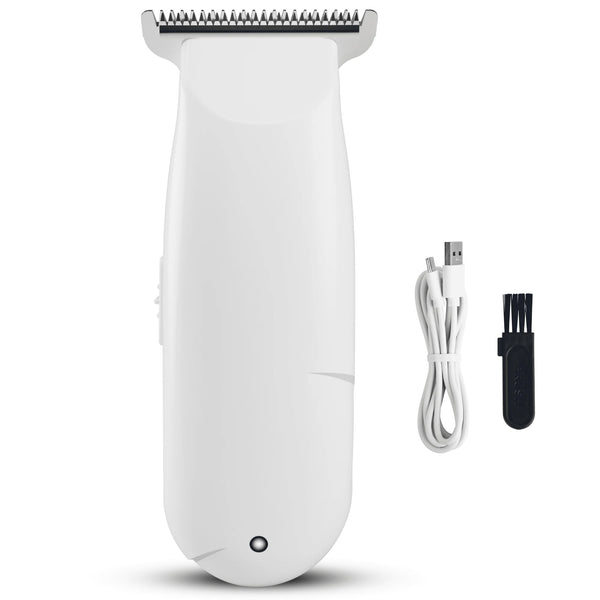 Hair Clippers, Silent Cordless Hair Trimmer, Mini Hair Cutting Kit with 3 Guide Combs for Hair, Mustache, Nose and Body, Portable, White