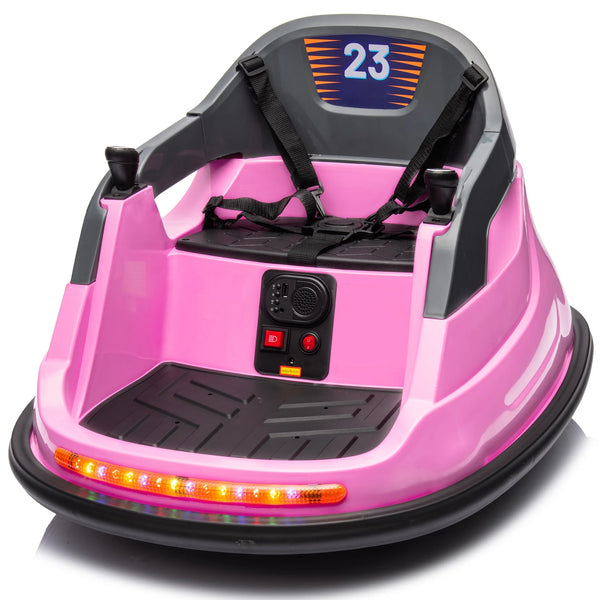 Hikiddo Bumper Car for Kids, 6V Powered Kids Ride on Toys Bumper Car for Toddlers 1.5-5 w/ Remote, 3 Speed - Pink