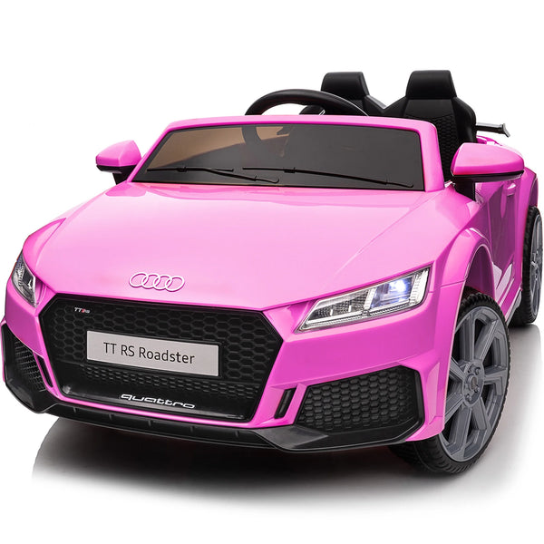 Hikiddo Electric Ride on Car for Kids, Licensed Audi 6V Ride on Toy for Toddlers Age 2-5 with Remote, Bluetooth - Pink