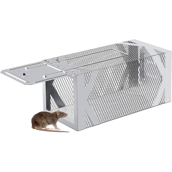 Humane Rat Trap, Chipmunk Rodent Trap That Work for Indoor and Outdoor Small Animal - Mouse Voles Hamsters Live Cage Catch and Release