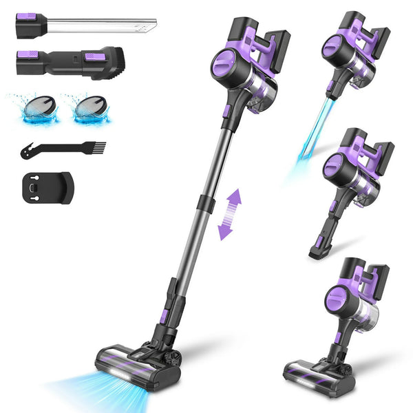 YOMA Cordless Stick Vacuum Cleaner for Hard Floors and Low-Pile Rugs - HEPA Filter, Powerful Suction S10