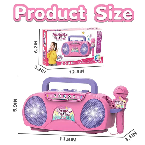 JUGAAD LIFE Microphone Toys for Kids Girls, Portable Karaoke Machine Microphone for Singing, Birthday Gifts for 3 4 5 6 7 Year Old Boys Girls Toddler
