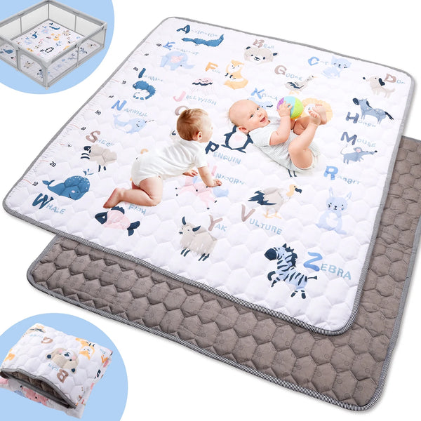JoyStone Baby Play Mat, 50 X 50 Playpen Mat, Thick One-Piece Crawling Mat for Playpen, Odorless Soft Floor Mat, Anti-Slip Activity Playmats for Babies,Toddlers, Infants