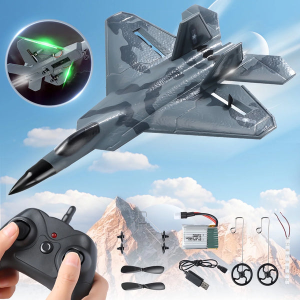 JoyStone F22 Raptor Jet Airplane Model, 2 Channels 2.4 GHz RC Plane Toy, Easy to Fly RC Glider for Kids Boys Girls Adults