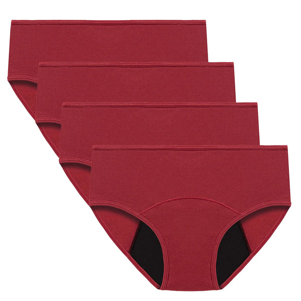 Kaemgyyd Women's Menstrual Period Briefs Girl Soft Cotton Panties Underwear Plus Size Period Underwear 4 Pack