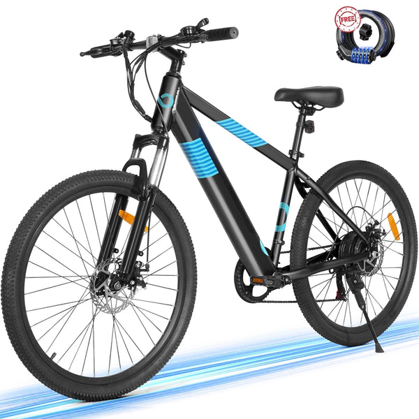 MIHOVER 350W Electric Bike 26 Electric Mountain Bike for Adults, 36V Built-in Hidden Removable Battery with Shimano 7 Speed City Commuter Bike for Man Woman  UL2849