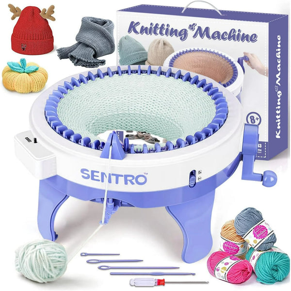 Knitting Machines 48 Needles,Smart Knitting Crochet Machine, Knitting Crochet Machine with Row Counter,Weaving Loom Machine Kit for Adults,DIY Board Rotating Double Knit Kit