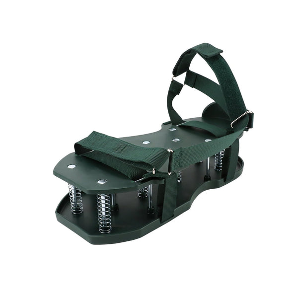 Lawn Aerator Shoes with Spring Base - Free-Installation Tool for Lawn Care - Automatic Leaf and Dirt Cleaning - Adjustable Laces - Perfect for Lawn, Yard, and Garden! (Green)