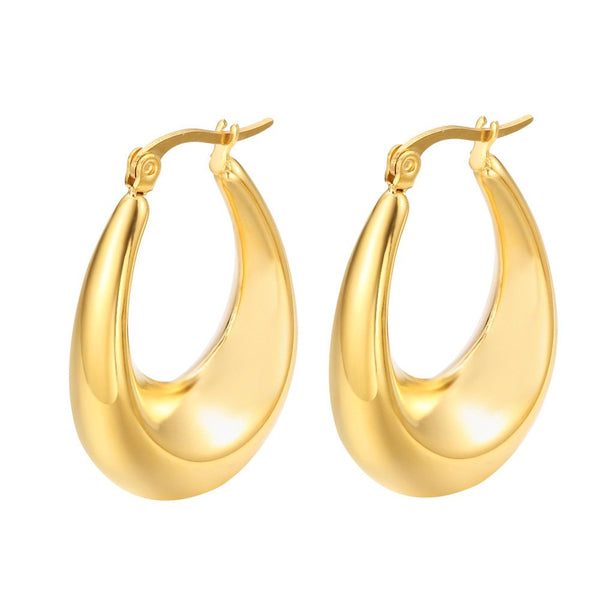 MiracDan 6 Pairs 18K Gold Plated Hoop Earrings Set for Womens Chunky Hoop Earrings