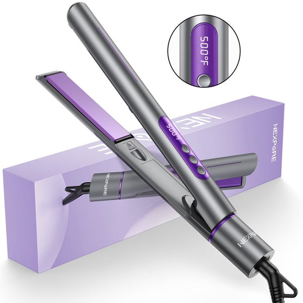 NEXPURE New Upgrade Flat Iron, Professional Salon 2 in 1 Ceramic Hair Straightener and Curler