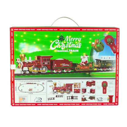 RC Train Set for Kids Remote Control Steam Locomotive Retro Train, with Railroad Carriages Long Tracks, Battery-Powered Model Train RC Toy Gift for Bo