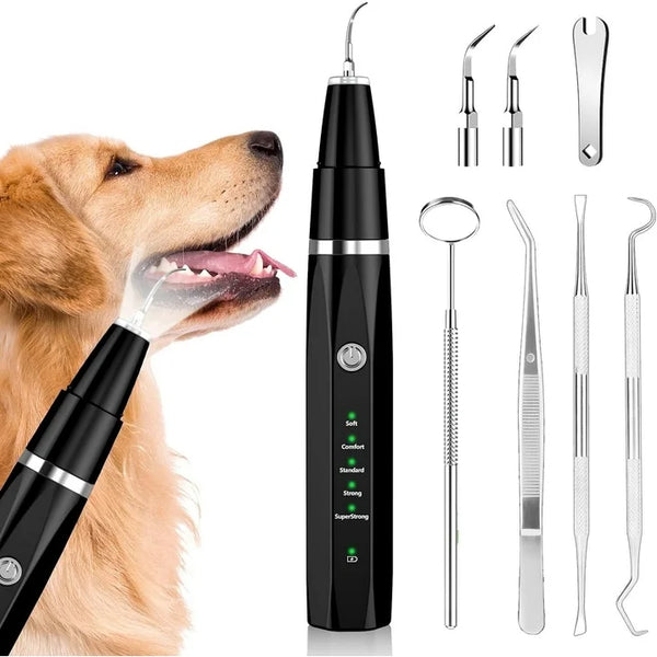 Rizulfey Dog  Cat Ultrasonic Dental Care Toothbrush Kit for Pet Removes Tartar  Plaque, Blackf