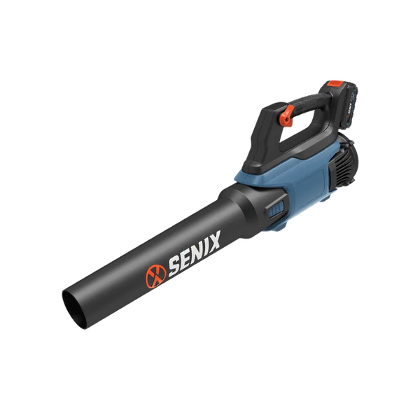 SENIX 20 Volt Max* Cordless Brushless Leaf Blower, Variable Air Speeds Up To 450 CFM 100 MPH, Light Weight, Battery and Charger Included, BLAX2-M3