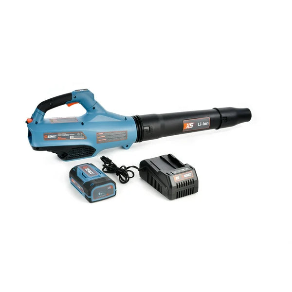 SENIX 58 Volt Max  Cordless Brushless Battery Leaf Blower, Variable Speed, Lightweight, Up to 520 and 149 MPH, (Battery and Charger Included) BLAX5 M