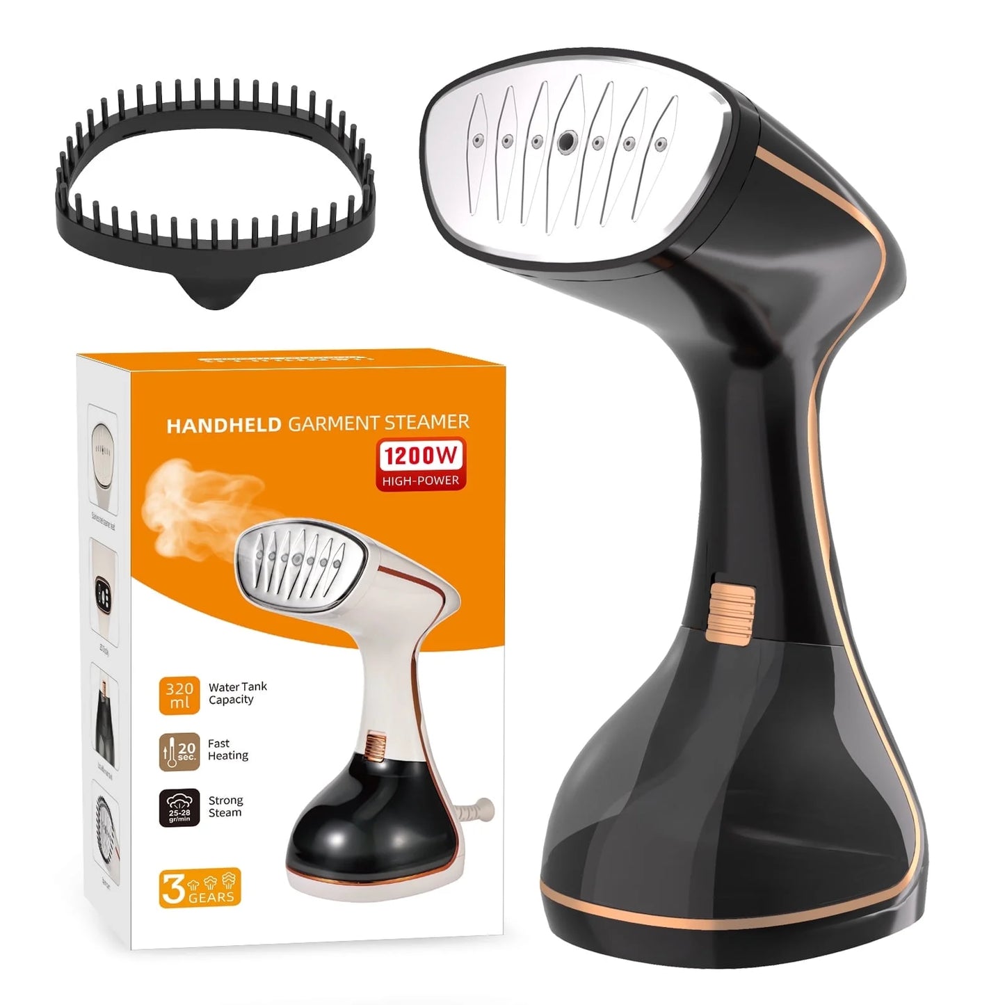 Steamer for Clothes 1200W, Loheer Portable Clothes Steamer for Home, Travel, 320ml Water Tank
