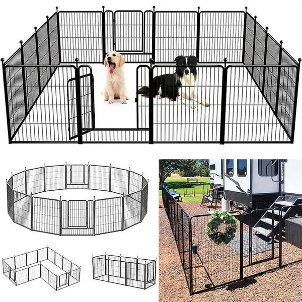 Suchown Dog Playpen Outdoor, 16 Panels 32  Height Dog Fence Exercise Pen for Large/Medium/Small Dogs, Pet Puppy Playpen for RV, Yard, Camping