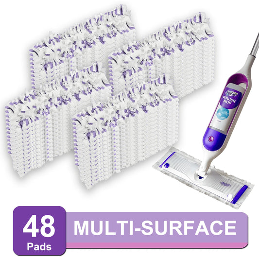 Surface Mopping Pad Refills for Swiffer PowerMop Disposable Microfiber Pads for Tile, Vinyl, Laminate & Hardwood Floors, 48 Count