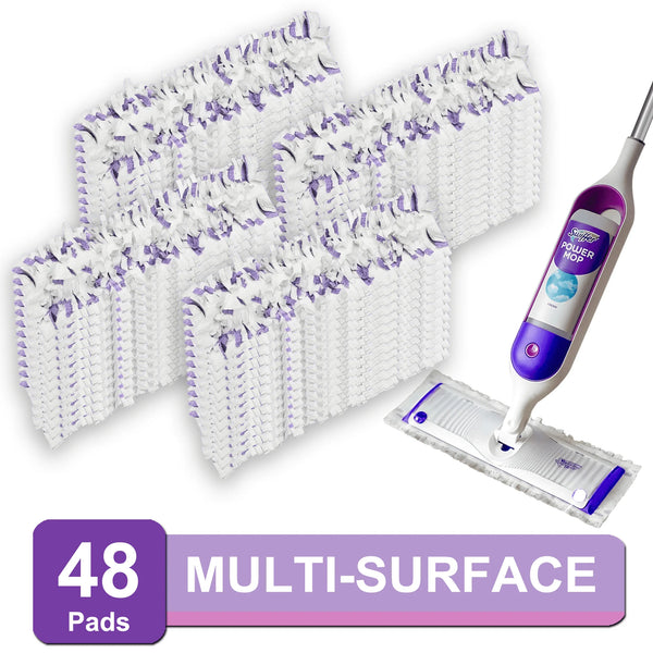 Surface Mopping Pad Refills for Swiffer PowerMop Disposable Microfiber Pads for Tile, Vinyl, Laminate & Hardwood Floors, 48 Count