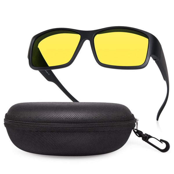 INHAO Polarized Night Driving Glasses for Men Women Fit Over Glasses, Night Vision Glasses Ultra Lightweight UV400 Protection