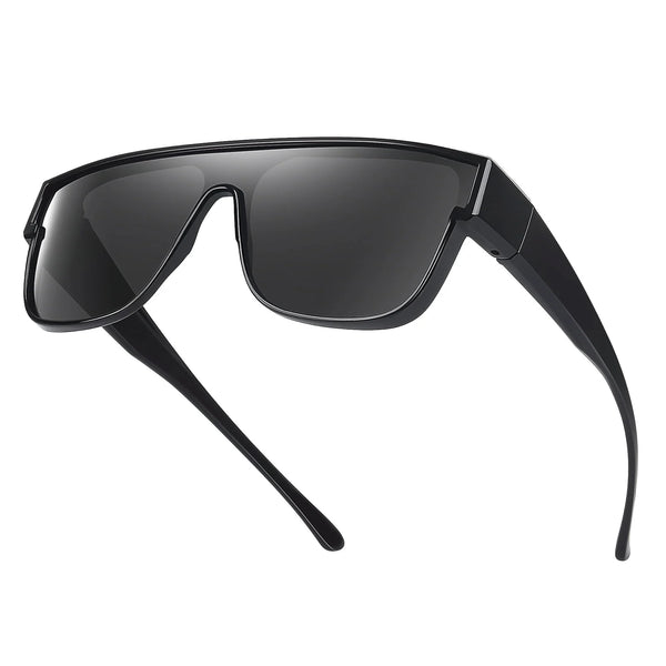 TINHAO Polarized Sunglasses Fit Over Glasses for Men Women Driving Oversized Square Sun Glasses UV400 Protection Shades
