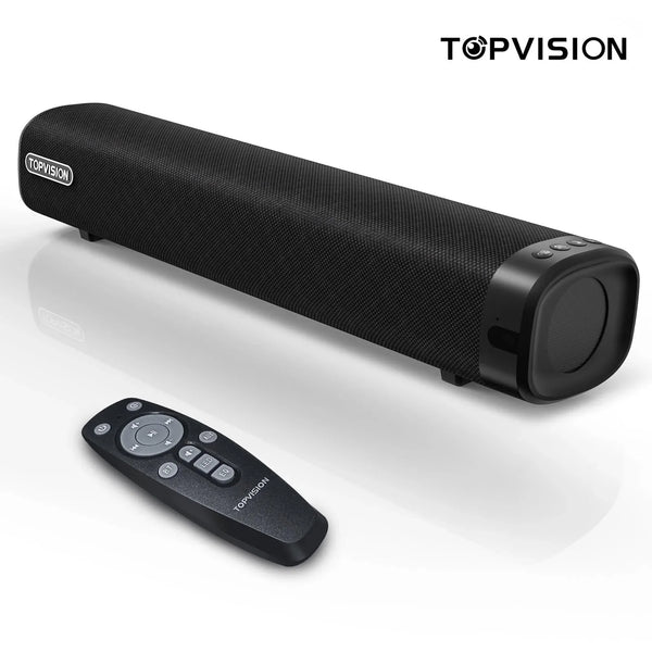 TOPVISION Sound Bar for TV, Soundbar with Subwoofer, Wired  Wireless Bluetooth 5.0 3D Surround Speakers, Optical/AUX/RCA/USB Connection, Wall Mountable, Remote Control