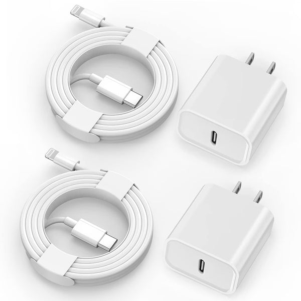 iPhone Charger, 3 Pack 25W PD White Fast Charger Block with 6ft Fast Charging Cables Compatible with iPhone 14/13/12/11
