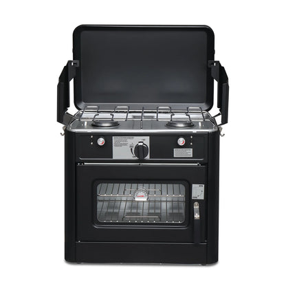 Zintown 2-in-1 Gas Burner & Oven Propane Stove Camping Portable Oven 2 Burner w/ Windpanel