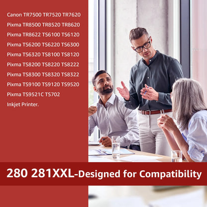 280XXL Ink Cartridge Compatible for Canon 280 and 281 Ink for Canon PGI-280 and CLI-281 Work with PIXMA TR8622a TR8600 Ink