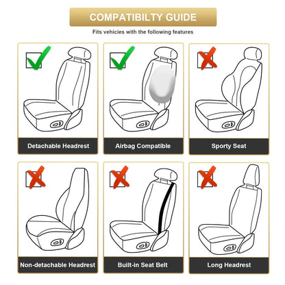 Audew 1 Piece Front Car Seat Cover PU Leather, Breathable and Soft Auto Seat Protector Universal Fit for Sedan SUV Pickup Van